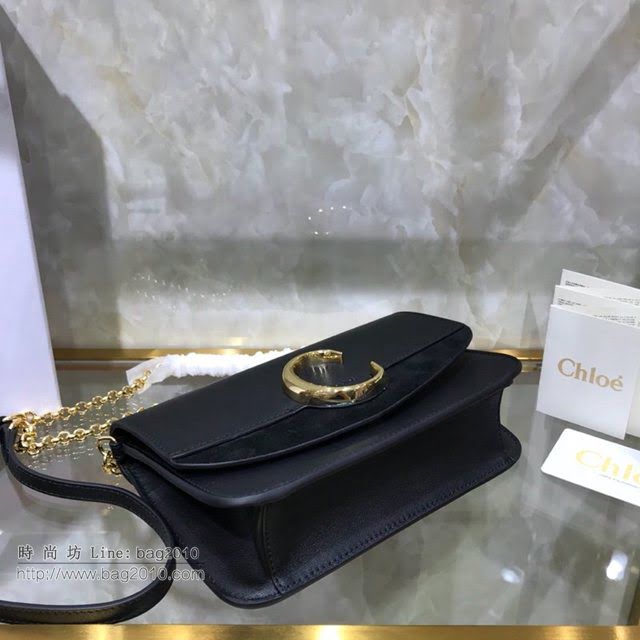 Chloe女包 克洛伊經典C鏈麂皮拼牛皮單肩包 Chole肩背斜挎包  jjh1364
